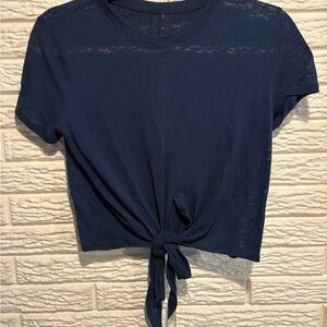 lululemon athletica Dark Blue Tie-Front Crop Top